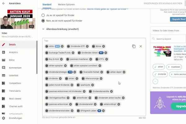 SEO für YouTube: 4.4 | Keywords optimieren