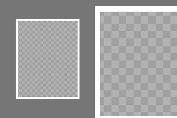 Vorlage für eine Fotocollage mit 2 Fotos (Querformat, übereinander)