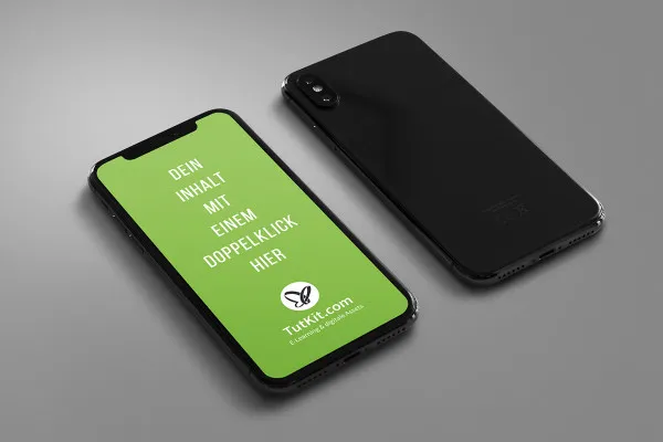 Mockup con smartphone, cellulare (iPhone) - Versione 1