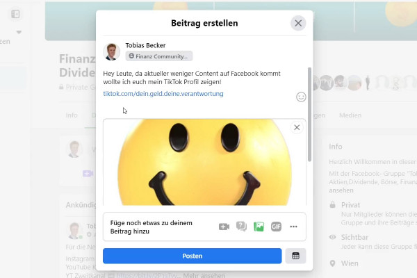 TikTok-marknadsföringshandledning: 12.3 | Främja TikTok-profil: egen Facebook-grupp