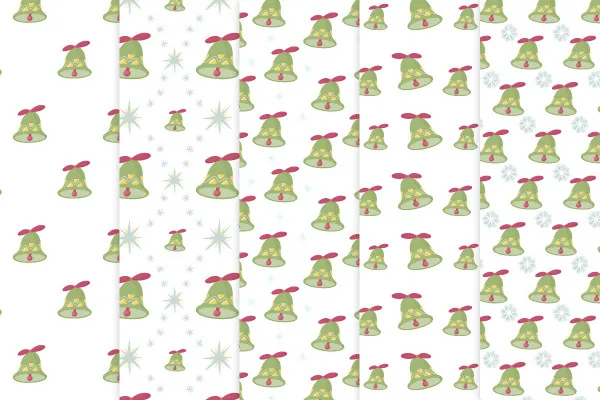 Motivo navideño con campanas verdes