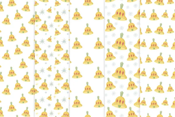 Motivo navideño con campanas amarillas
