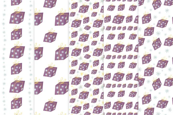 Regalos con motivos navideños en morado