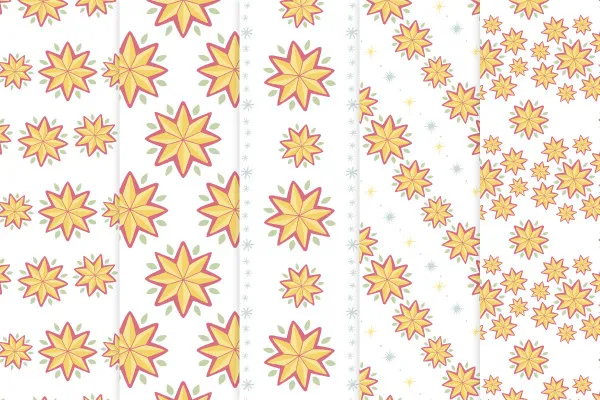 Estampado navideño con flores estrelladas