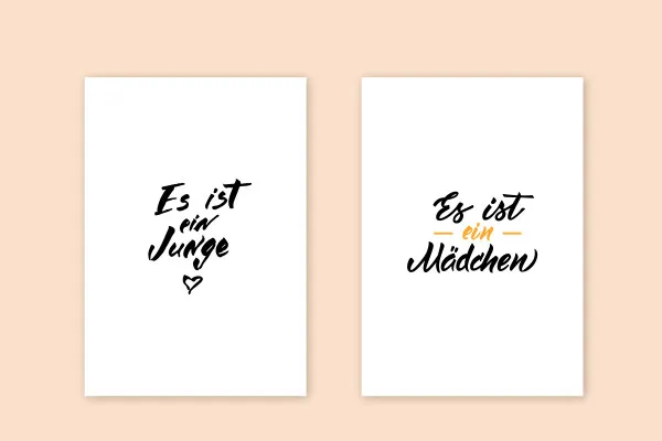 Handlettering Baby & Geburt: 21 | „Es ist ein Junge/Mädchen“