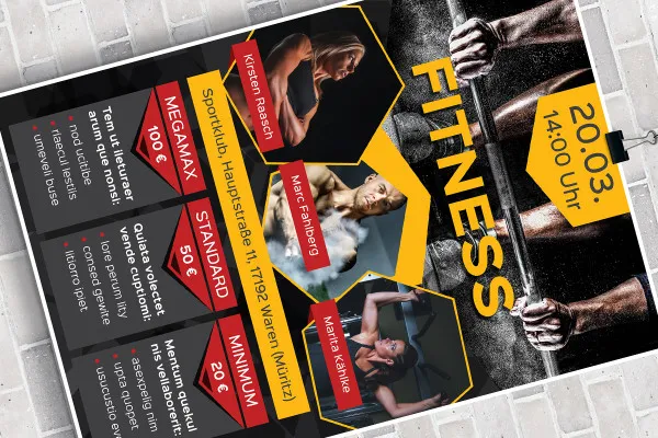 Flyer templates for gyms and fitness events - Version 2