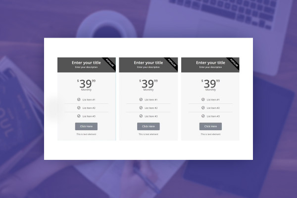 Elementor for WordPress: 20.9 | Price Table