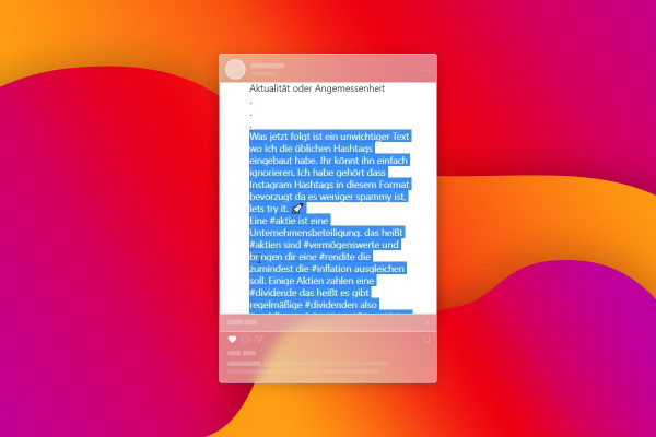 Instagram marketing: 8,4 | Hashtag de texto como protección contra el spam