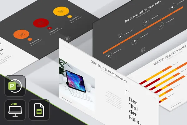 Vorlagen im „Streamline“-Design für PowerPoint, Keynote und Google Slides