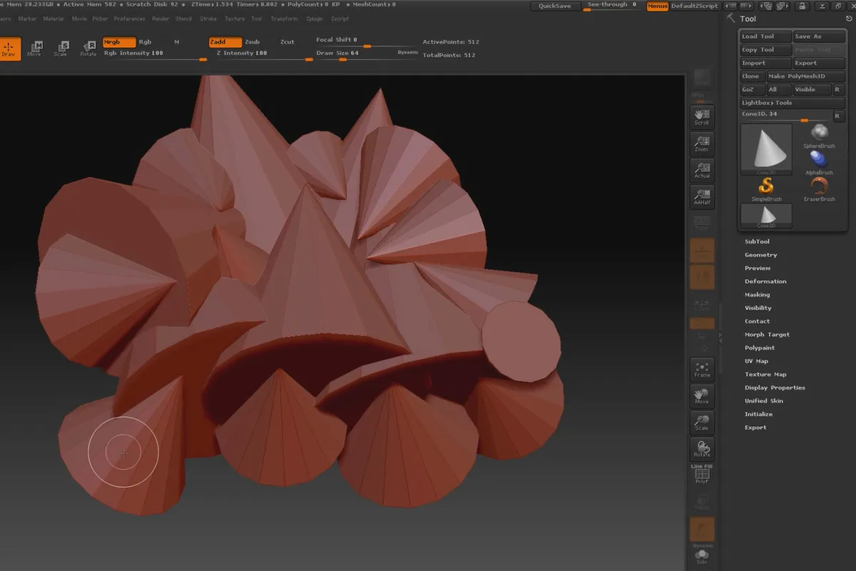 ZBrush 초보자를 위한: 1.2 뷰포트 및 네비게이션