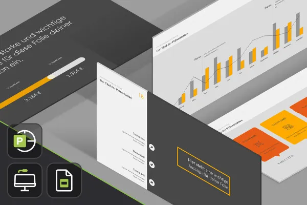 Șabloane în design „Linked” pentru PowerPoint, Keynote și Google Slides.