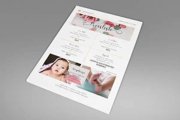 Price List - Template for Photographers: Baby and Newborn Photography (Version 3)