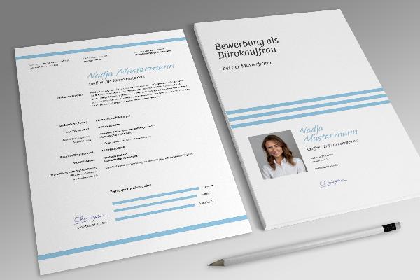 Sollicitatiesjabloon voor kantoorbeheer in lichtblauw