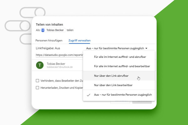 Google Data Studio (Tutorial): 3.7 | Condividere ed esportare report