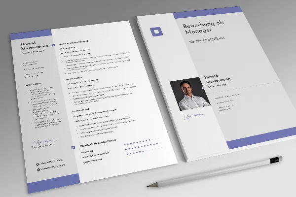 Managerin (nainen tai mies) CV-pohja, lilanvärinen.