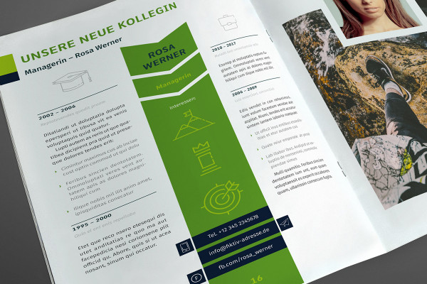Vorlagenset: Mitarbeitermagazin im Hochformat