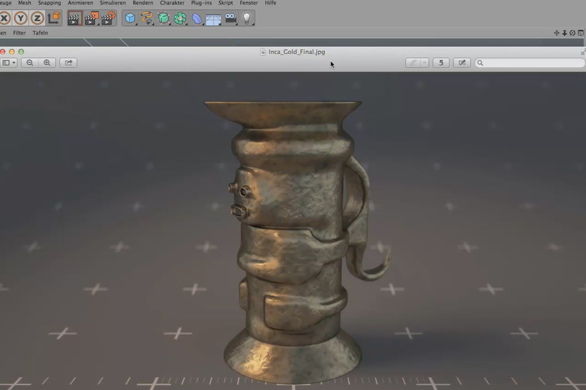Shader og teksturer - Materialoprettelse i CINEMA 4D: Inca-Gold