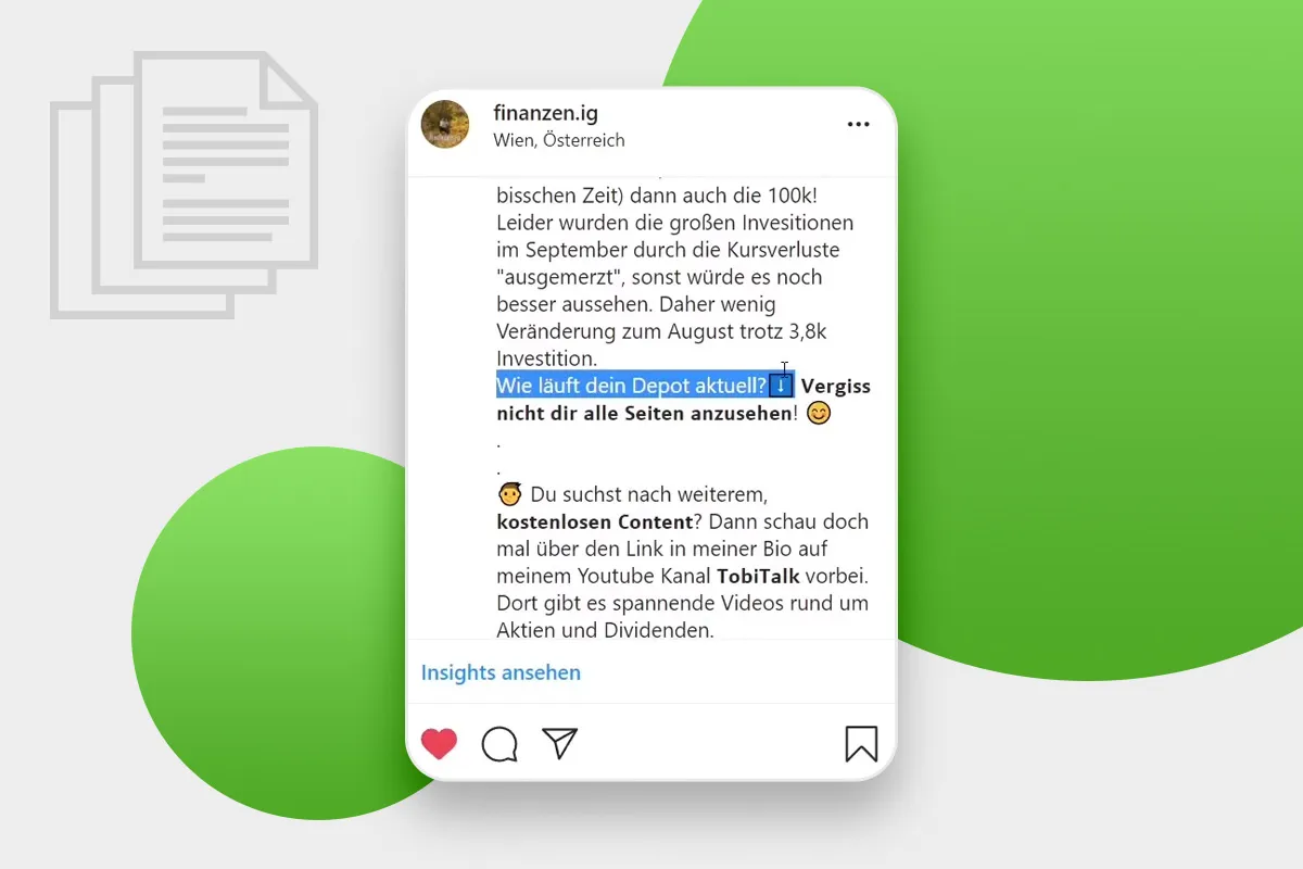 Copywriting-Tutorial: 23.3 | Beispiel 1 Instagram Beitrag