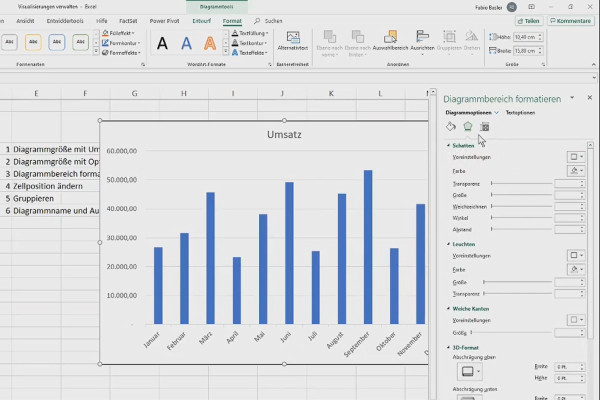 Opprett diagrammer i Excel: 2.2 | Administrer diagrammer.