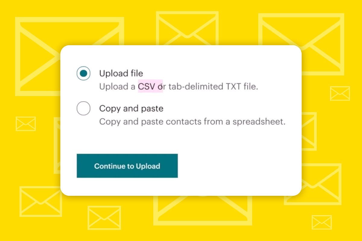 Mailchimp: 1.3 | Manuel e-posta adresi içe aktarmayı hazırla