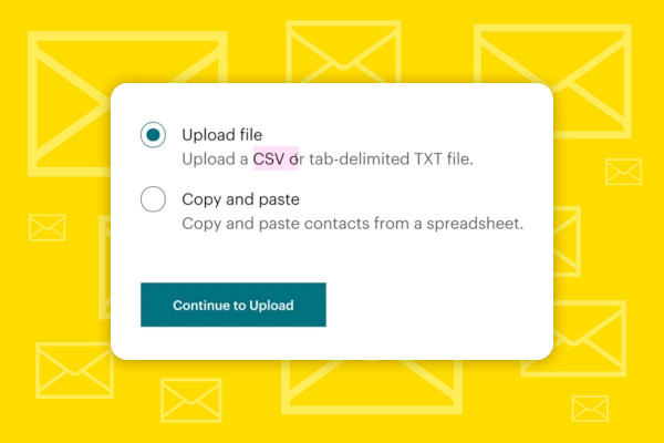 Mailchimp: 1.3 | Förbereda manuell import av e-postadresser