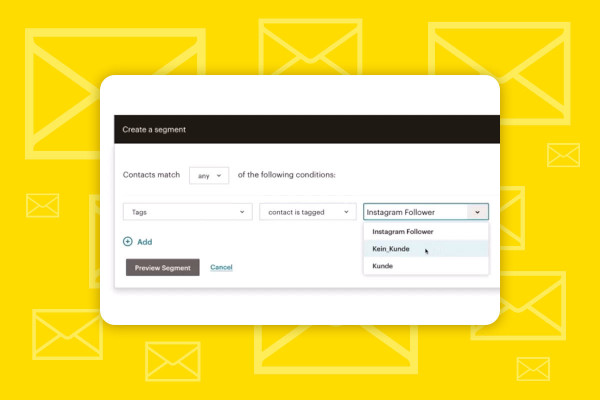 Mailchimp: 1.7 | Koppla taggar och segment