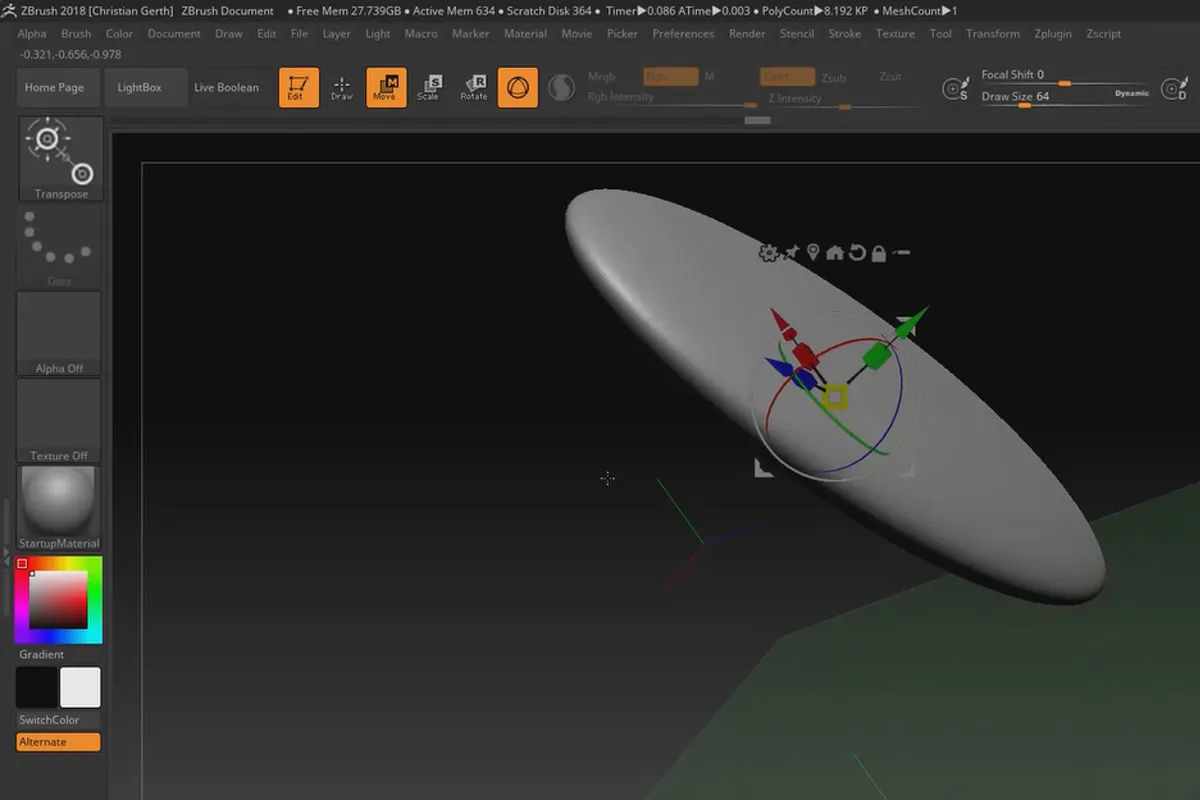 ZBrush 2018 및 4R8 - 업데이트 비디오 트레이닝: 3.1 Gizmo 3D - 조작