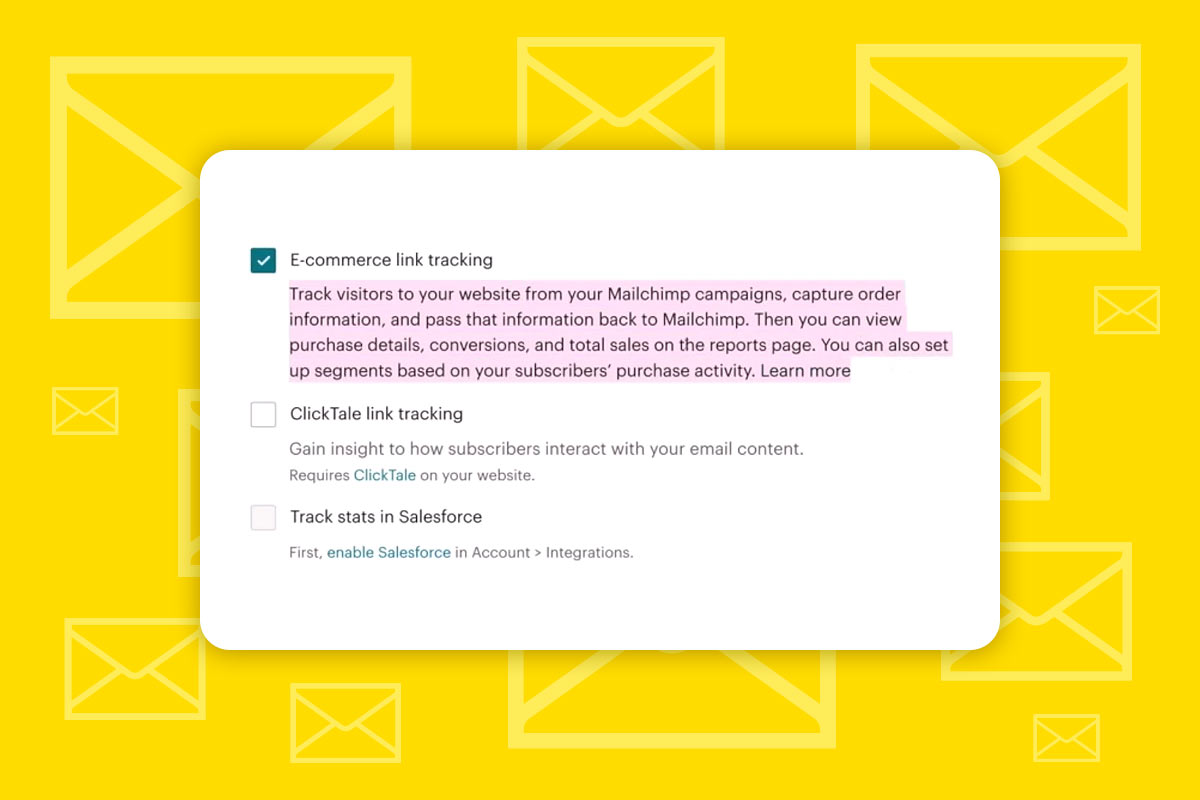 Mailchimp: 2.4 | Mailchimp Bültenlerinde Takip Seçenekleri