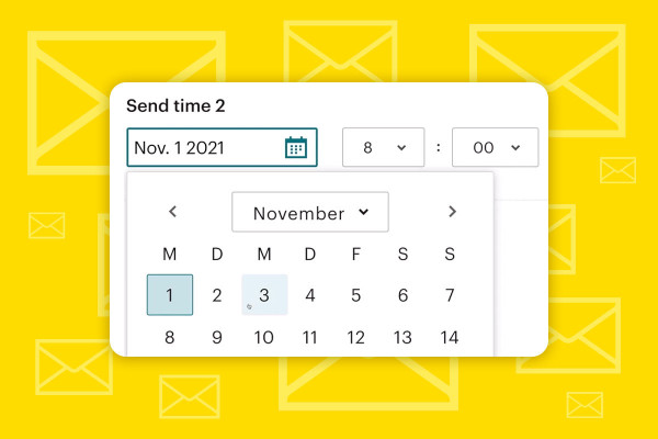 Mailchimp: 3.5 | A/B-test för tidpunkten för nyhetsbrevets utskick.