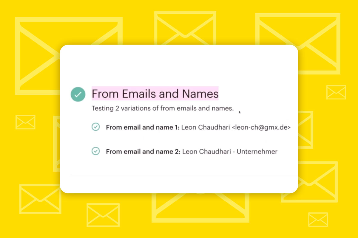 Mailchimp: 3.3 | İsimler ve e-posta adresleri için A/B testi oluşturun.