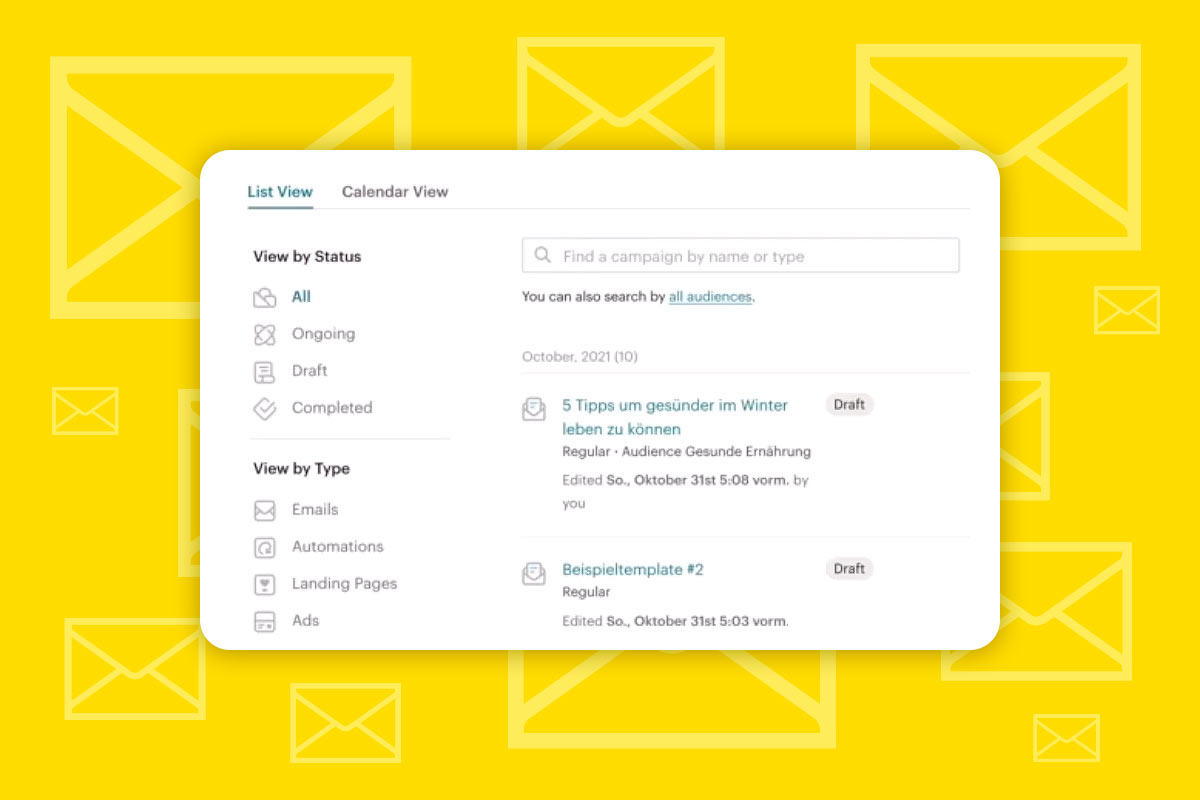 Mailchimp: 4.2 | Kampanyaları görüntüle ve düzenle
