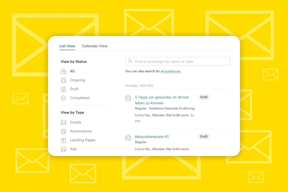 Mailchimp: 4.2 | Visualizzare e modificare le campagne.