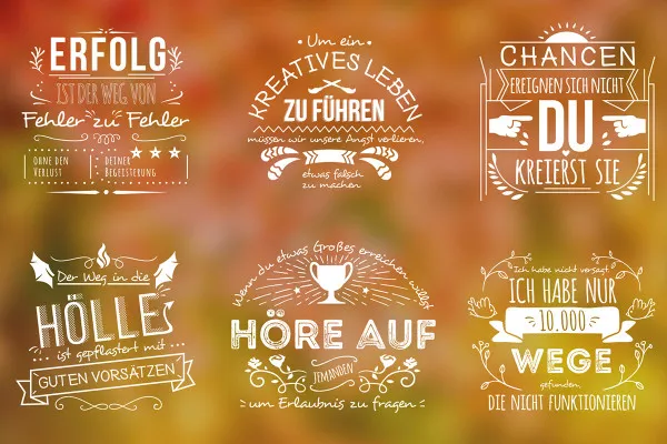 Pakiet kaligraficznych szablonów typograficznych - w pełni edytowalne szablony - Motywacja