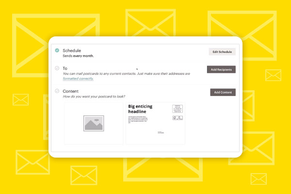 Mailchimp: 6.2 | Återkommande vykort och andra typer av Mailchimp-vykort.