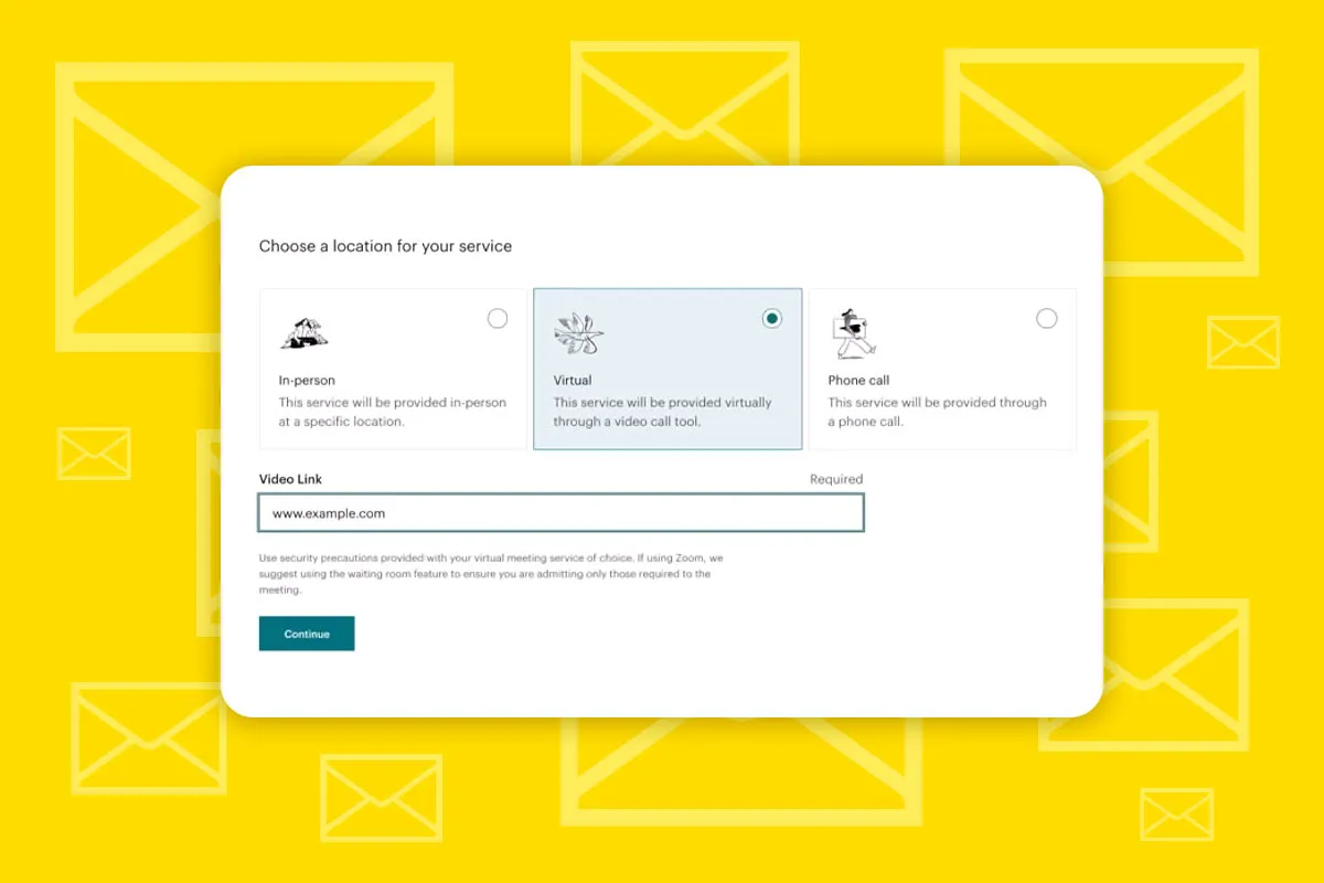 Mailchimp: 8.5 | Dienstleistungen über eine Webseite verkaufen