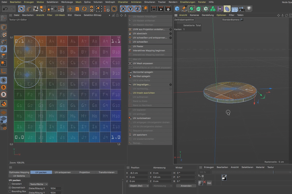 BodyPaint 3D-Tutorial: 1.3 Avveckla cylinder