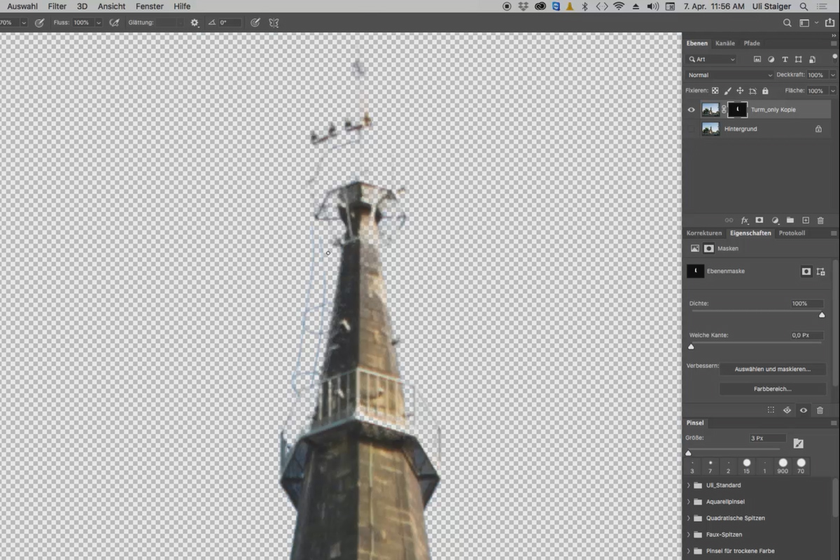 Tutorial de Photoshop 3D "Despegue": 03 | Optimizar máscara