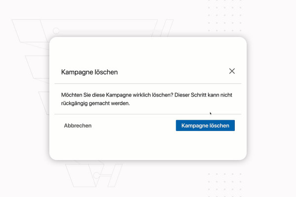 Kundanskaffning på internet: 16,5 | Hur tar man bort en kampanj?