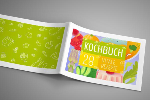 Plantilla de diseño para libros de recetas y cocina en formato apaisado