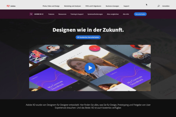 Adobe XD-guide: 03 | Start, splash screen och tillgängliga funktioner