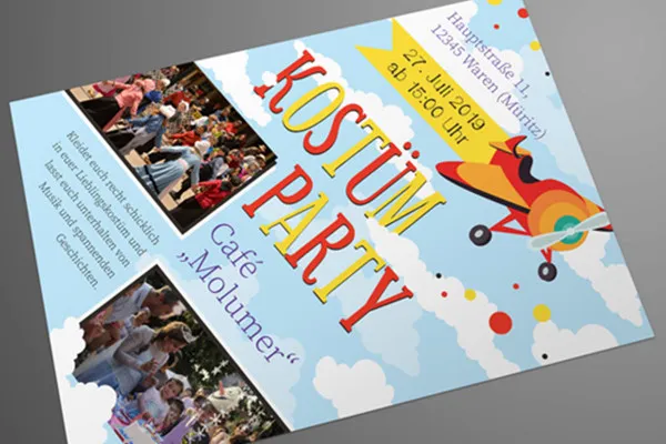 Flyer-Vorlage für Kinderfest, Fasching und Kostümparty – Version 3