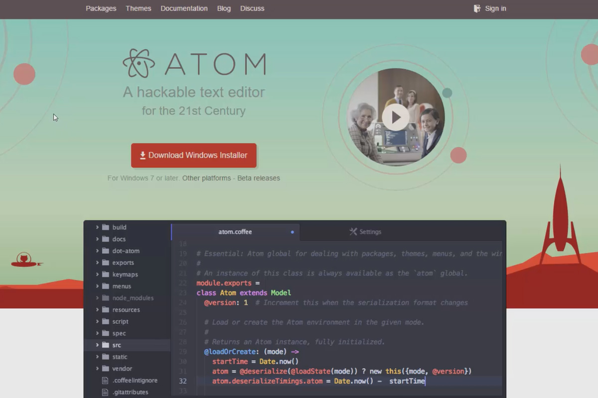 Den ultimata träningen för JavaScript och jQuery - 1.3 Ladda ner från Atom.io
