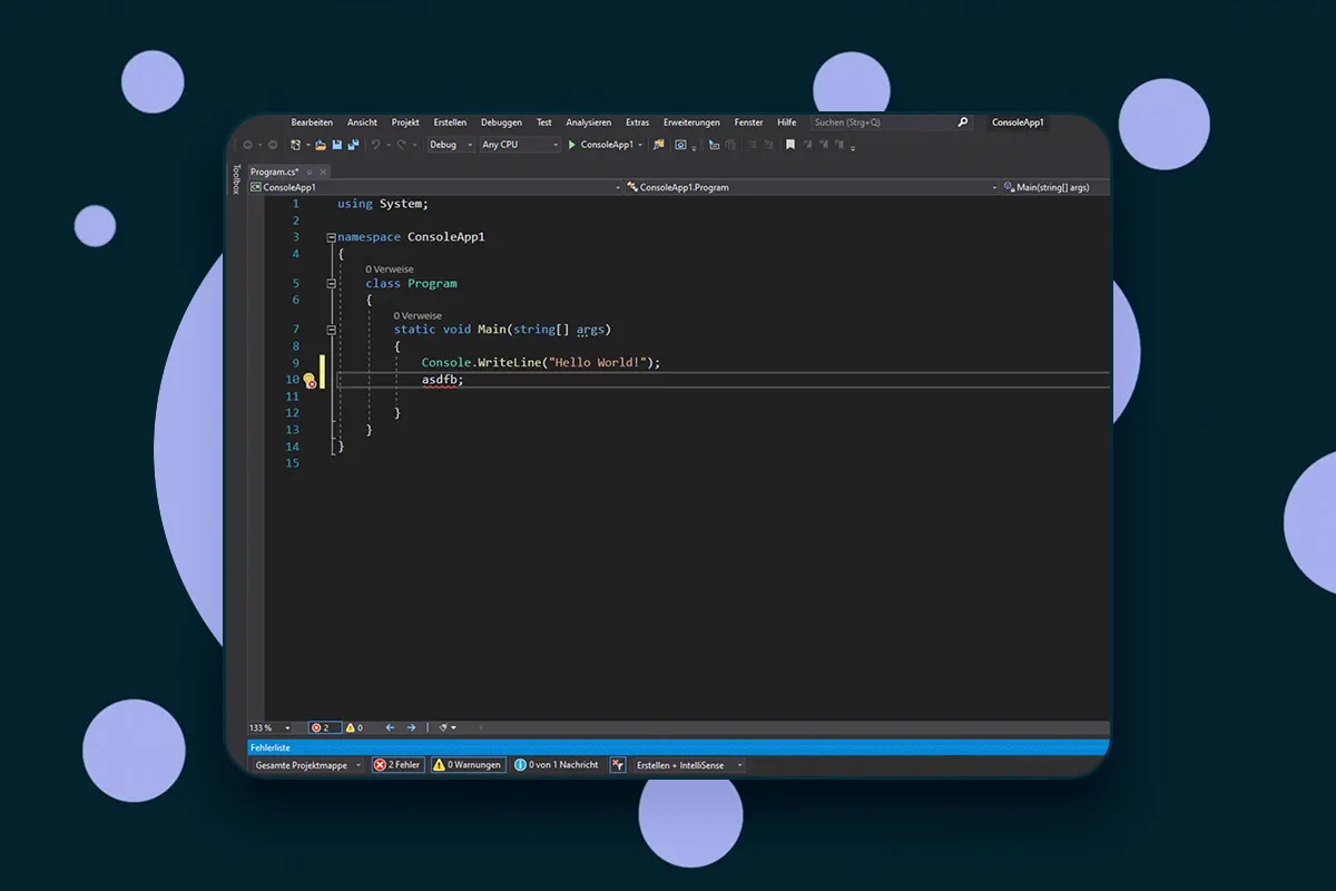 C# programování: Přehled rozhraní Visual Studia.