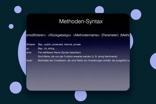 C#-Programmierung: 6.1 | Definition Methoden