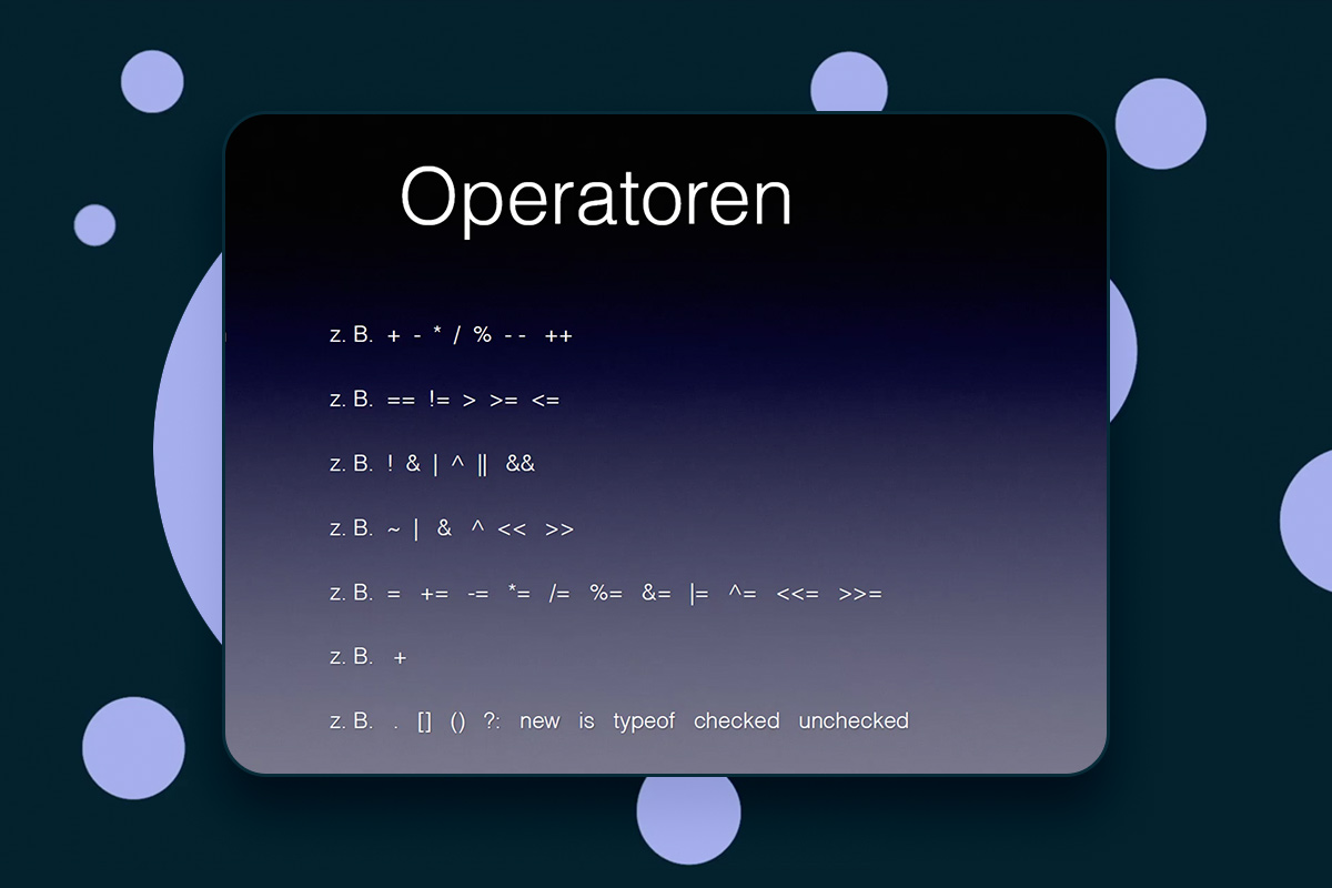 C#-programmering: 7.1 | Oversikt over typene av operatører