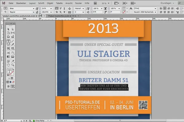 Plakat gestalten in Adobe InDesign - Teil 3: Texte einpflegen