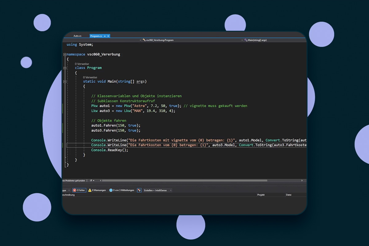 C#-programmering: 10.8 | Arv (Del 2, Løsning Subklasse)