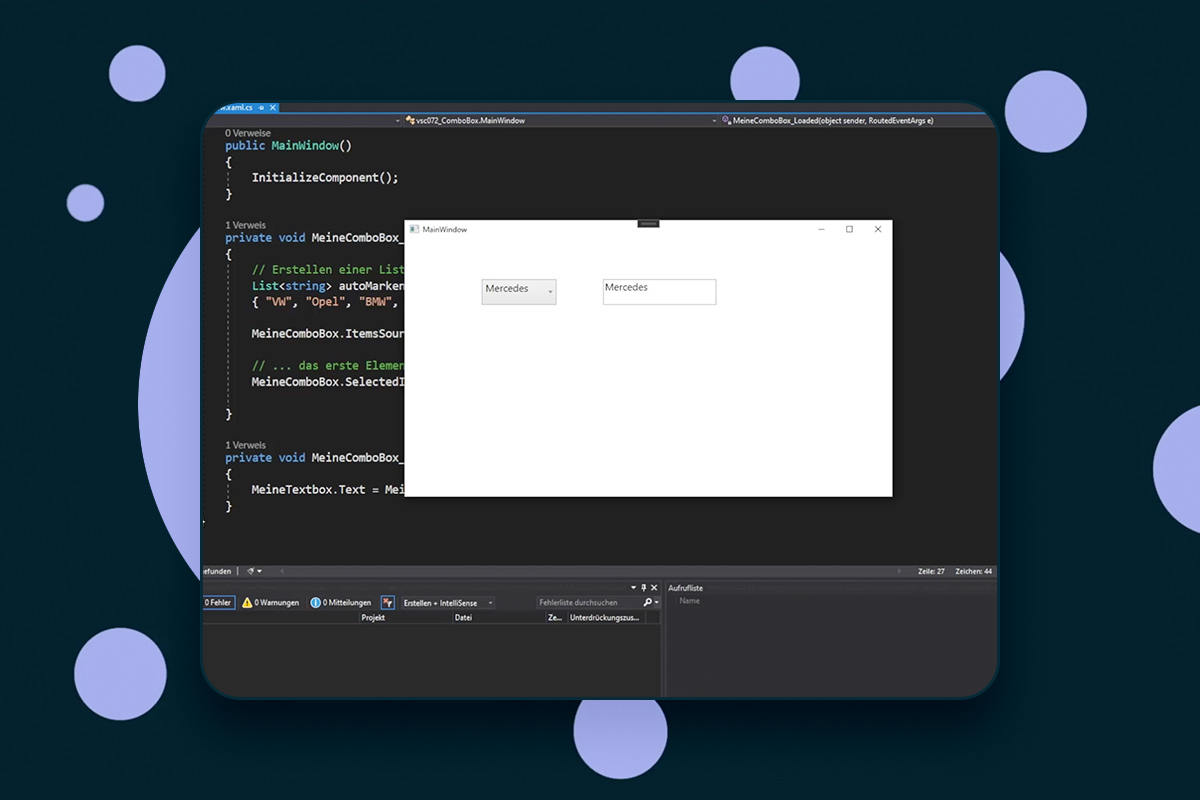 C#-programmering: 13,5 | WPF: ComboBox/SelectionChanged- og Loaded-hendelseshåndterer