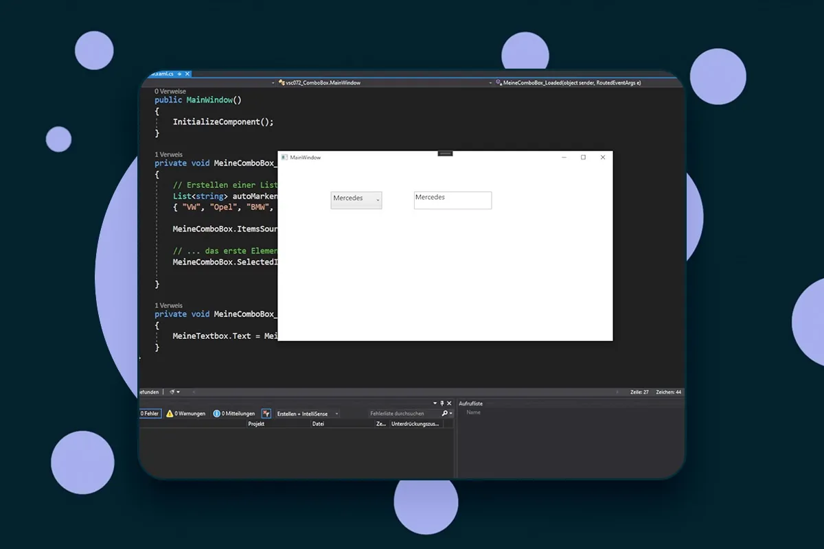 C# programování: 13.5 | WPF: ComboBox/SelectionChanged- und Loaded-EventHandler