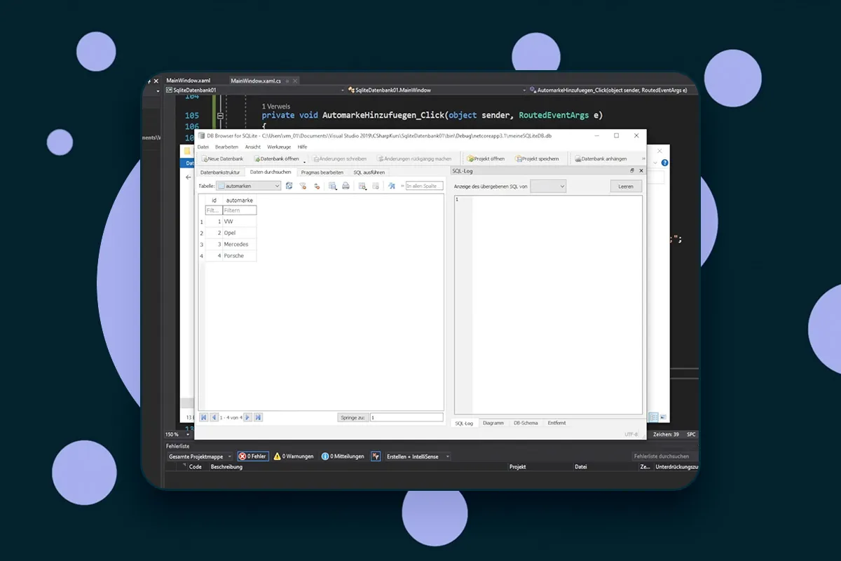 C#-Programmierung: 14.8 | Daten in eine SQLite-Datenbank einfügen